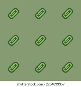 Seamless repeating tiling attachment outline flat icon pattern of dollar bill and hunter green color. Background for advertisment.