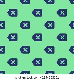 Seamless repeating tiling backspace flat icon pattern of pearl aqua and st. patrick's blue color. Background for logo design.