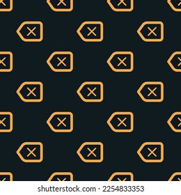 El fondo de baldosas repitiendo sin inconvenientes envuelve un patrón de icono plano de color verde oscuro de la jungla y naranja amarillo. Fondo para el diseño de la interfaz de usuario.