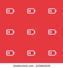Seamless repeating tiling battery mid flat icon pattern of persian red and bubble gum color. Background for home screen.