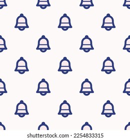 Seamless repeating tiling bell flat icon pattern of linen and st. patrick's blue color. Background for slogan.