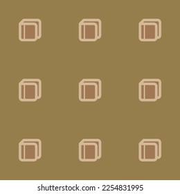 Seamless repeating tiling book flat icon pattern of chamoisee and tan color. Design for announcement.