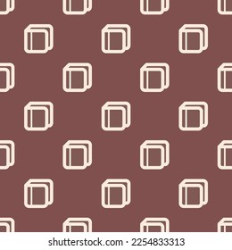 Láminas de azulejos repitiendo sin inconvenientes patrón de icono plano de color marrón pastel y blanco. Antecedentes de la publicidad.