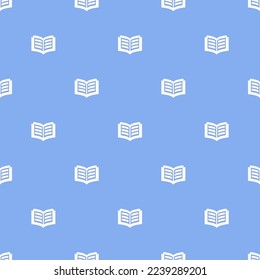 Seamless repeating tiling book hardcover open writing flat icon pattern of ceil and white color. Background for letter.