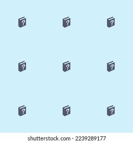 Seamless repeating tiling book perspective help flat icon pattern of lavender (web) and stormcloud color. Background for selfie.