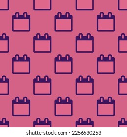 Seamless repeating tiling calendar o flat icon pattern of pale violet-red and persian indigo color. Design for wrapping paper.
