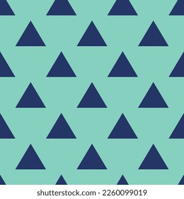 Seamless repeating tiling caret up flat icon pattern of pearl aqua and st. patrick's blue color. Background for poster.