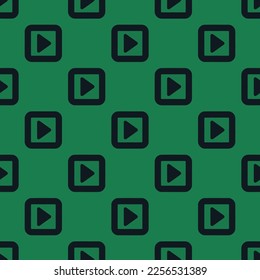 Seamless repeating tiling caret square o right flat icon pattern of dark spring green and dark jungle green color. Background for office.
