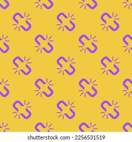 Seamless repeating tiling chain broken flat icon pattern of sandstorm and lavender indigo color. Design for name tag.