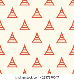 Seamless repeating tiling chart funnel plot flat icon pattern of moccasin and carmine pink color. Background for news report.