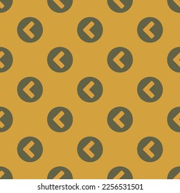 Seamless repeating tiling chevron circle left flat icon pattern of satin sheen gold and umber color. Background for slogan.