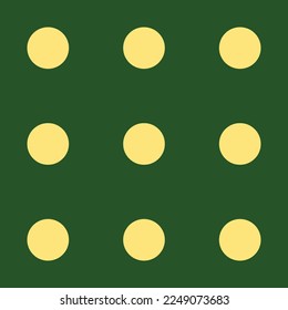 Seamless repeating tiling circle  flat icon pattern of hunter green and mellow yellow color. Background for desktop.