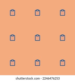 Seamless repeating tiling clipboard paper flat icon pattern of dark salmon and usafa blue color. Background for slogan.