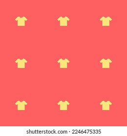 Seamless repeating tiling clothes shirt flat icon pattern of pastel red and mellow yellow color. Background for login page.