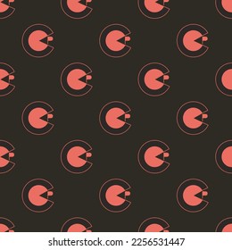 Seamless repeating tiling codiepie flat icon pattern of black leather jacket and terra cotta color. Background for notebook.