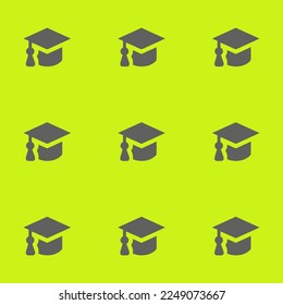 Seamless repeating tiling college  flat icon pattern of pear and dim gray color. Background for flyer.
