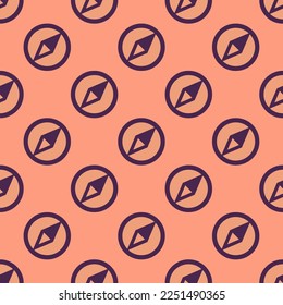Seamless repeating tiling compass flat icon pattern of light salmon and purple taupe color. Background for news report.