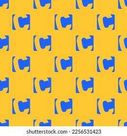Nahtlose Wiederholung der Fliesen contao flache Symbol Muster von sunglow und blau (crayola) Farbe. Design für Pizzakiste.
