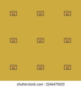 Seamless repeating tiling coupon flat icon pattern of satin sheen gold and umber color. Design for brochure cover.