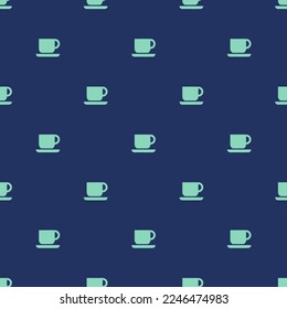 Seamless repeating tiling cup flat icon pattern of st. patrick's blue and pearl aqua color. Background for letter. स्टॉक वेक्टर
