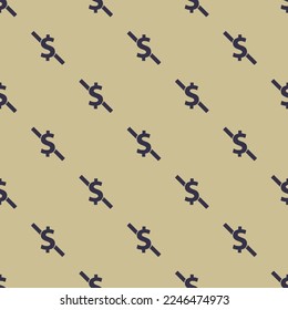 Seamless repeating tiling currency dollar free flat icon pattern of tan and onyx color. Design for postcard.