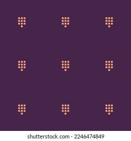 Seamless repeating tiling dial flat icon pattern of purple taupe and light salmon color. Background for home screen.