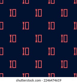 Seamless repeating tiling dimension box height flat icon pattern of oxford blue and red-orange color. Design for notes.