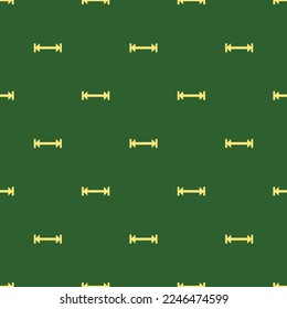 Seamless repeating tiling dimension line width flat icon pattern of hunter green and mellow yellow color. Design for brochure cover.