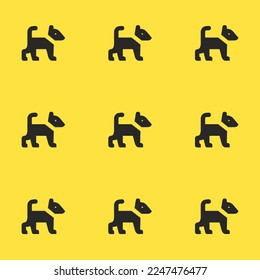 Seamless repeating tiling dog park  flat icon pattern of sandstorm and black leather jacket color. Design for certificate.