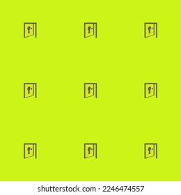 Seamless repeating tiling door lock open flat icon pattern of pear and dim gray color. Design for quiz.