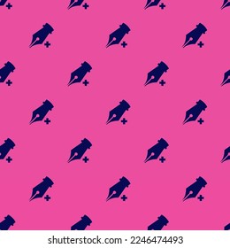Seamless repeating tiling draw pen add flat icon pattern of rose bonbon and oxford blue color. Background for logo design.