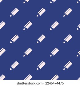 Seamless repeating tiling draw pencil flat icon pattern of st. patrick's blue and linen color. Design for wrapping paper.