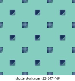 Seamless repeating tiling draw pixel fill grid flat icon pattern of pearl aqua and st. patrick's blue color. Background for banner.