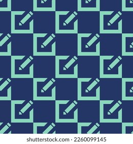 Seamless repeating tiling edit flat icon pattern of st. patrick's blue and pearl aqua color. Design for brochure cover.