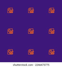 Seamless repeating tiling email outlook flat icon pattern of persian indigo and flame color. Background for login page.