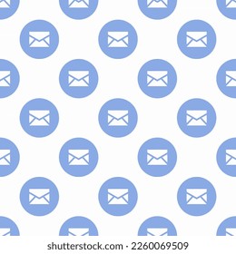 Seamless repeating tiling envelope alt flat icon pattern of white and ceil color. Background for office.