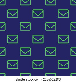 Seamless repeating tiling envelope o flat icon pattern of st. patrick's blue and paris green color. Background for slogan.