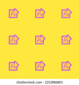 Seamless repeating tiling export outline flat icon pattern of sunglow and orchid color. Ornament for invitation card.