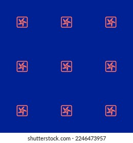Seamless repeating tiling fan box flat icon pattern of imperial blue and light carmine pink color. Design for wrapping paper.