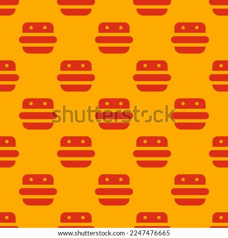 Seamless repeating tiling fast food  flat icon pattern of chrome yellow and lust color. Background for letter.