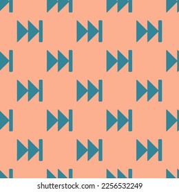 El embaldosado repite sin inconvenientes es un patrón de icono plano hacia delante rápido de color rosa salmón claro y azul de la carne. Diseño de la portada del álbum.