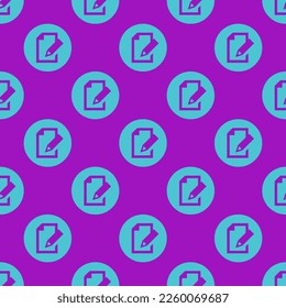 Seamless repeating tiling file edit alt flat icon pattern of purple (munsell) and medium turquoise color. Design for wrapping paper.