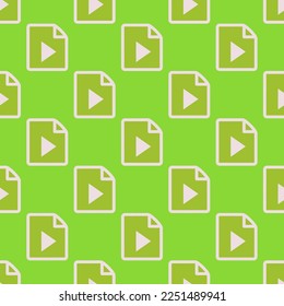 Seamless repeating tiling file play flat icon pattern of yellow-green and platinum color. Design for quiz.
