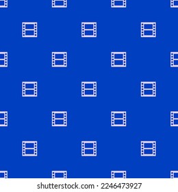Seamless repeating tiling film flat icon pattern of royal azure and pale lavender color. Background for music sheet.