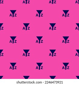 Seamless repeating tiling filter alphabetical flat icon pattern of rose bonbon and oxford blue color. Backround for motivational quites.