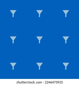 Seamless repeating tiling filter flat icon pattern of sapphire blue and pale cerulean color. Background for wedding invitation.