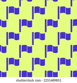 Seamless repeating tiling flag flat icon pattern of medium spring bud and iris color. Background for slides.