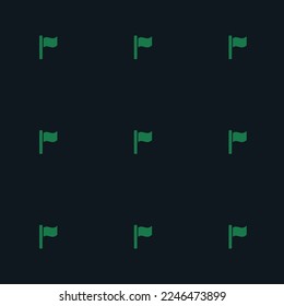 Seamless repeating tiling flag wavy flat icon pattern of dark jungle green and dark spring green color. Background for desktop.
