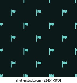 Bandera de baldosas repitiendo sin inconvenientes y un patrón de icono plano ondulado de color verde oscuro de la jungla y turquesa medio. Diseño para caja de pizza.