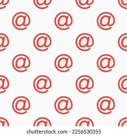 Seamless repeating tiling at flat icon pattern of isabelline and carmine pink color. Two color background.